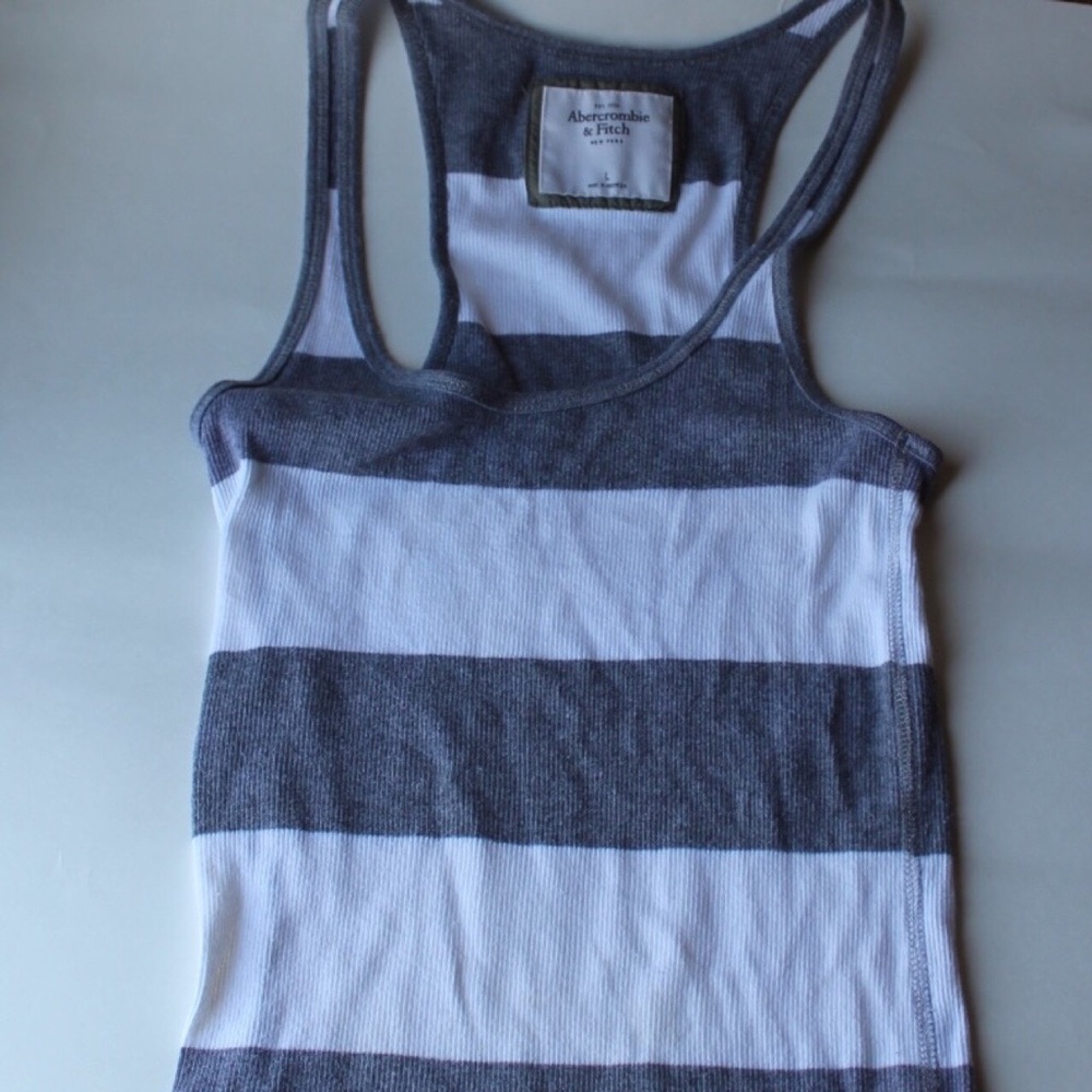 Grey and white racerback